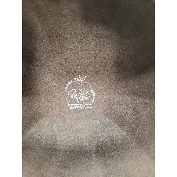 Womens Vintage Peachbloom Velour Hat Merimac Body Imported Fur Brown Sz M - Picture 7 of 10